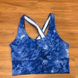 Blue Tie-Dye Sports Bra